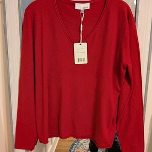 Red V-Neck Sweater